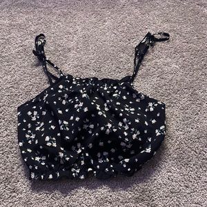 Romwe black cropped tanktop